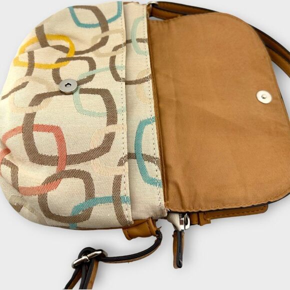 Fratelli Rossetti Crossbody Bag Adjustable Strap Cream and Brown - Picture 6 of 15